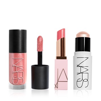 NARS - GLOW ESSENTIALS BUNDLE - Yoğun Pigmentli Likit Allık & Çok Amaçlı Aydınlatıcı Stik ve Lip Balm Seti